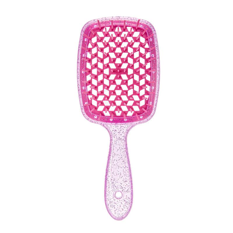 Brosse à cheveux démêlante à paillettes, peigne de massage, peigne pour cheveux emmêlés, brosses creuses pour cheveux bouclés et mouillés, peignes de salon DIY, outil de coiffure