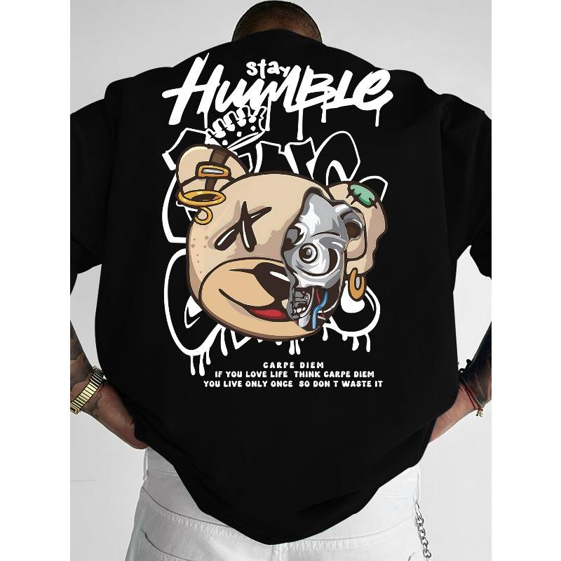 

European sizes T-Shirt in American Style for Boys, Perfect for Outings, Travel, And Hanging Out with Friends 4XL чорний