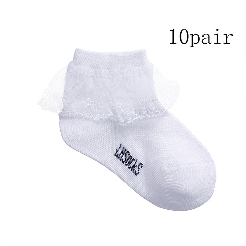 Baby Girls Kids Breathable Cotton Lace Ruffle Princess Dance Socks Children Socks White Baby Girls Four Seasons