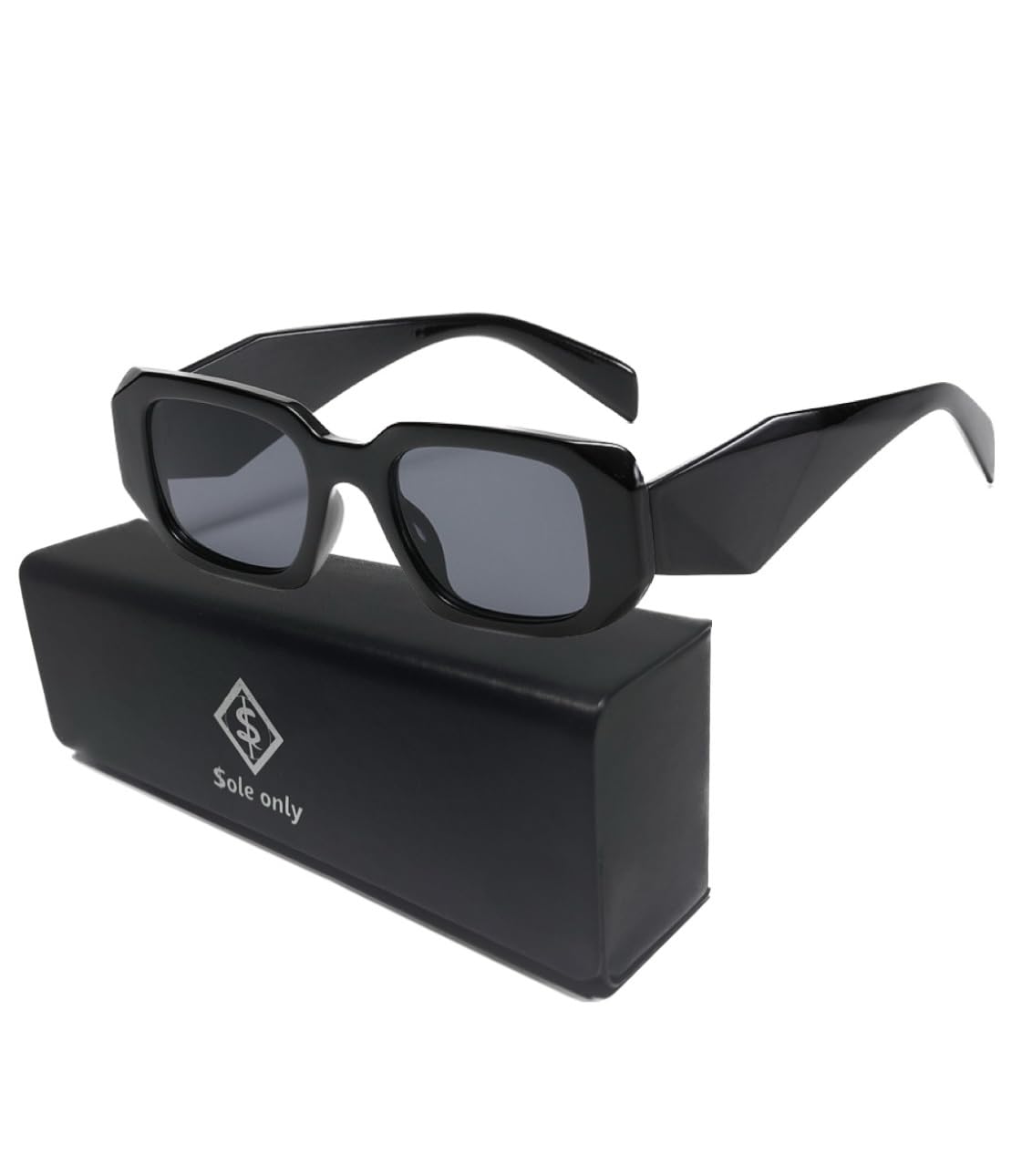 

square sunglasses case presence black for celebrity unisex [$ole only] Sole-only sunglasses, shape, included, temples, white, lenses, driving,