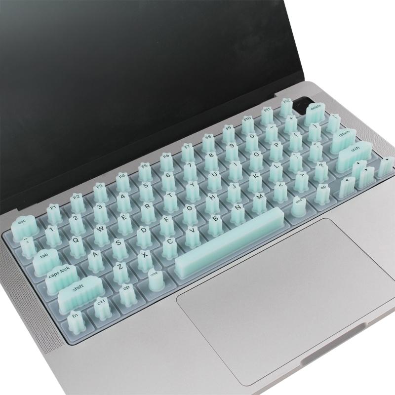 

Silicone Manicure Keyboards Protectors for 14 for Long Nails Art Users Thin Washable Reusable синий