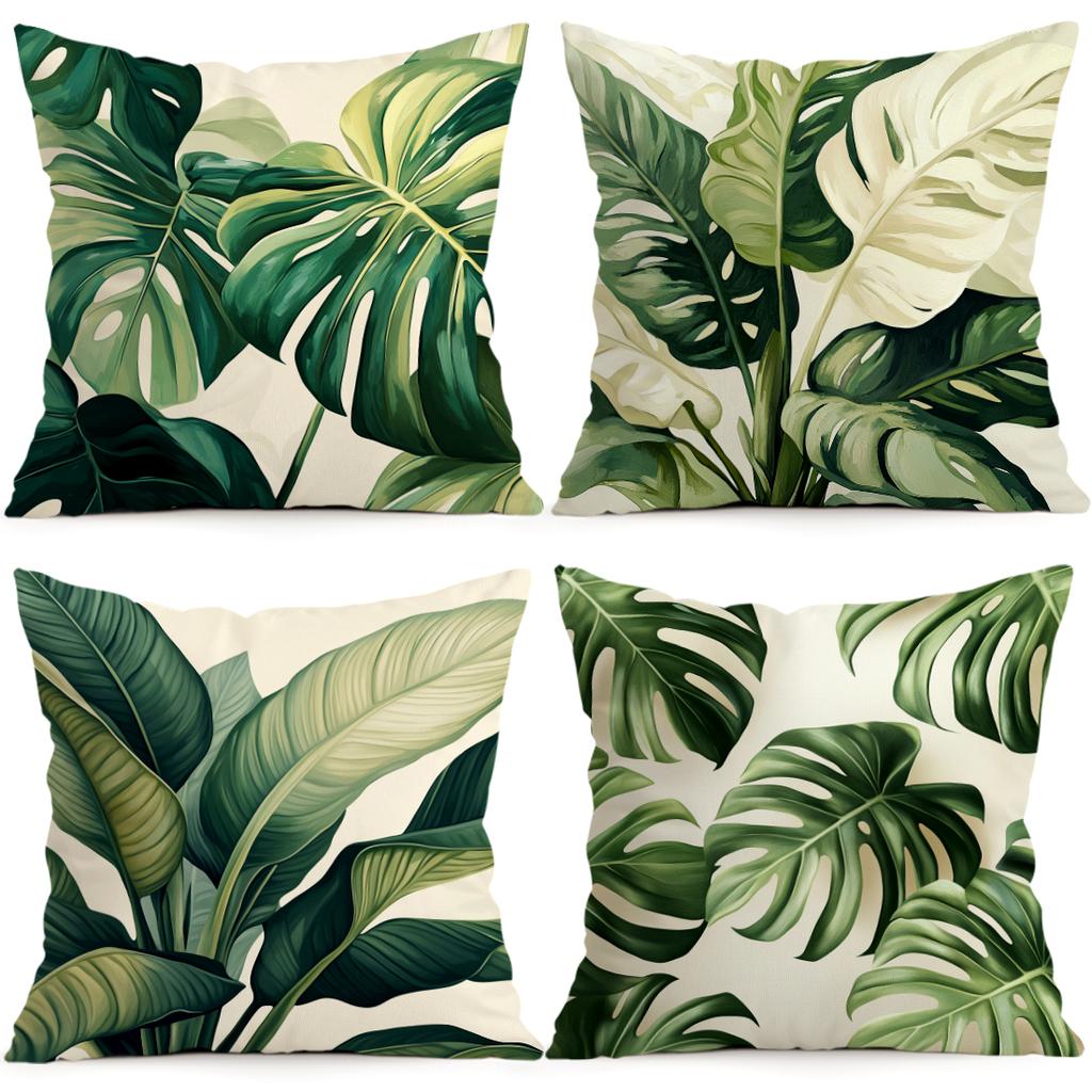 Tropical Leaves In Summer Cushion Covers Pillowcase Fantasy-Inspired Home Decor Sofa Cushion Cover Living Room Bed Car Decor