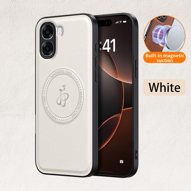 Magnetyczne etui z ładowaniem bezprzewodowym do OPPO A6x A6k A6t A6 5G Ochronna osłona ze skóry PU Twarda tylna obudowa Coque