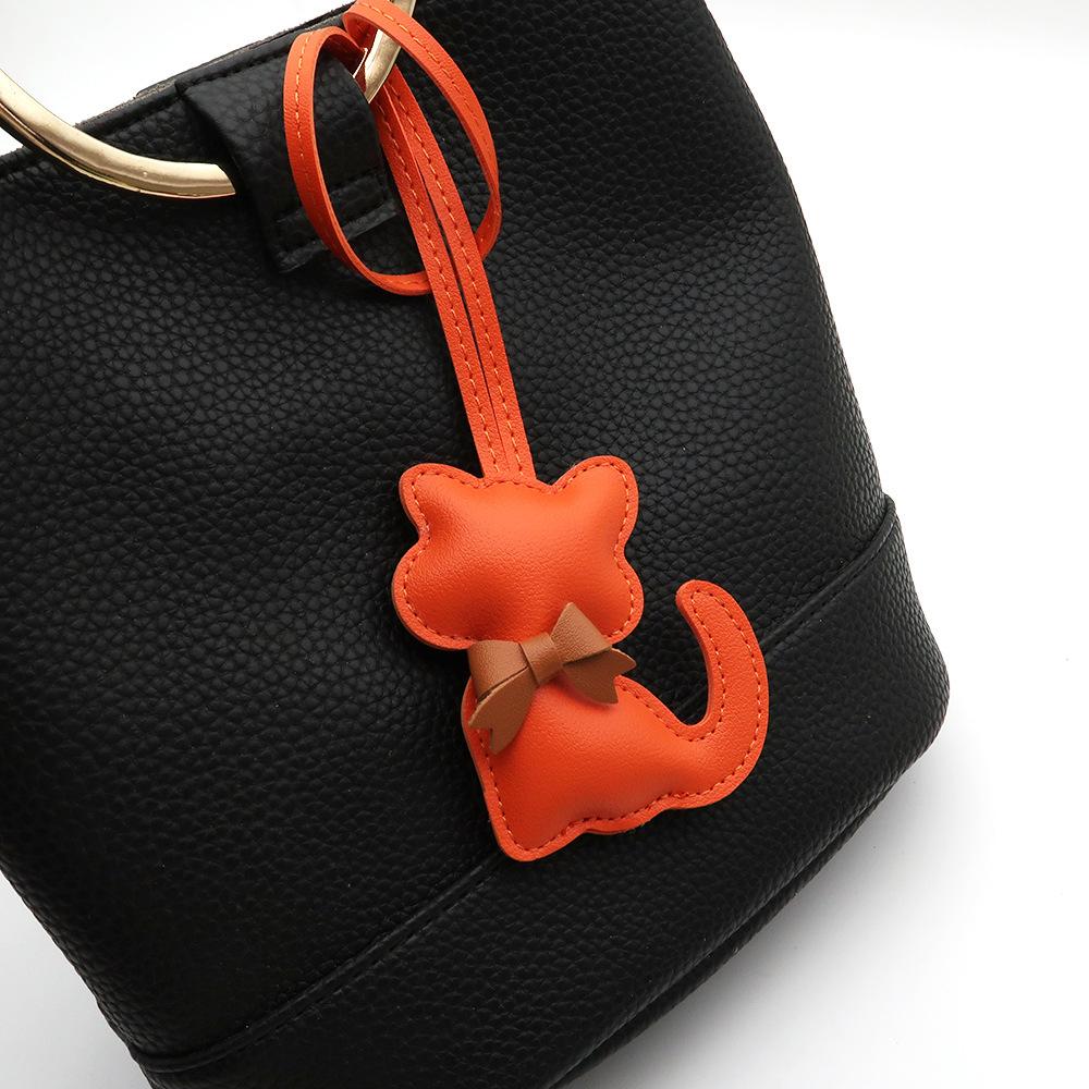 New PU Leather Kitten Bag Pendant Bow Cute Cartoon Animal Kitten Female Bag Pendant Small Gift