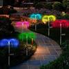 Solar Jellyfish Garden Lights Outdoor Waterproof 7 Color Changing Fiber Optic Solar Landscape Pathway Stake Lamps for Yard Lawn Wedding Holiday Decor
