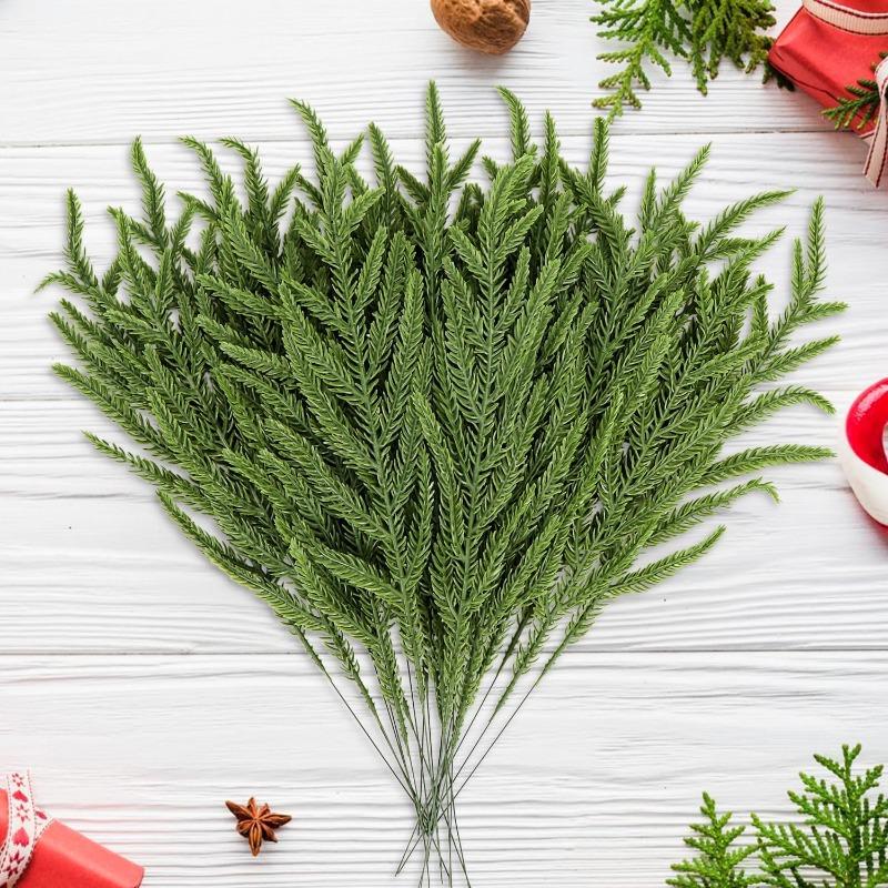 30PCS Artificial Pine Needles, Evergreen Pine Branch Wreath, Artificial Pine Branch Decoration, Christmas Leaves, Artificial Pine Branch Cedar Needles