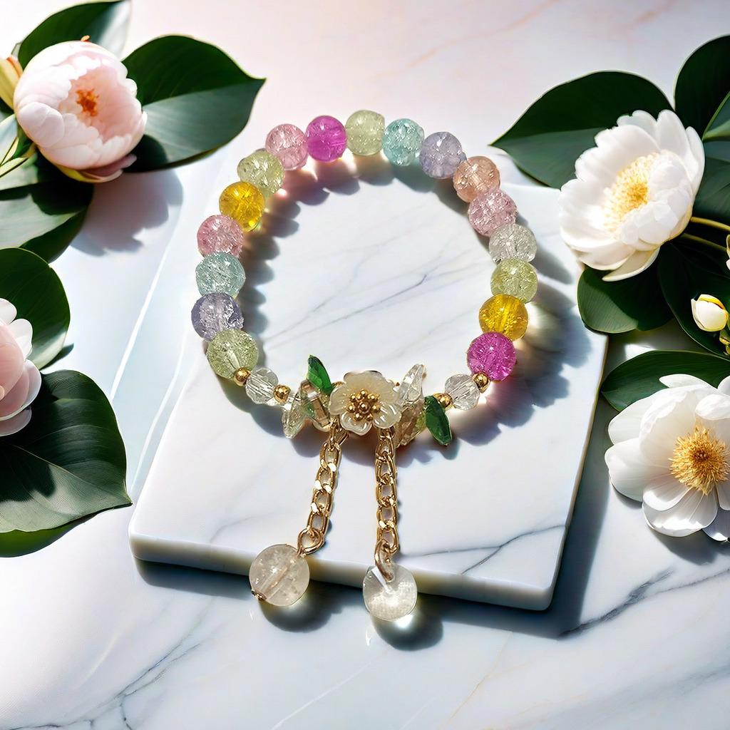 Crystal Daisy Burst Bracelet - Sweet Floral Design, Niche High-End Cross-Border Bestseller