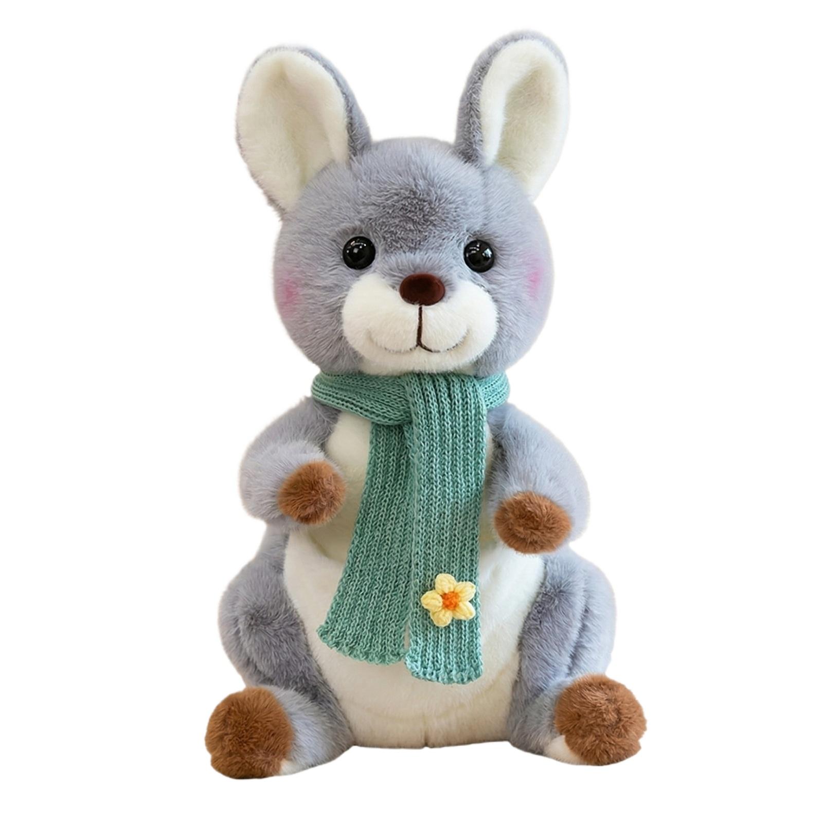 

Soft Plush Kangaroo Stuffed Animal Toy with Scarf Realistic Design High Quality Materials Suitable for Children and Collectors One Size