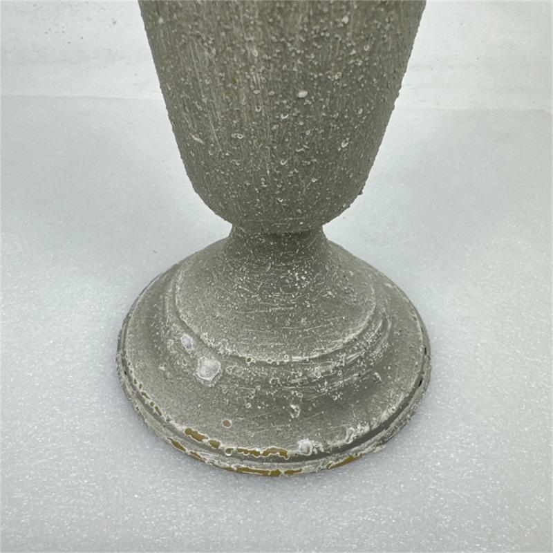 Flared Opening Antique Metal Vases for Dried Flower, Distressed Accent Decorative Tall Urn Vases for Coffee Tables, Shelves and Mantels Decors