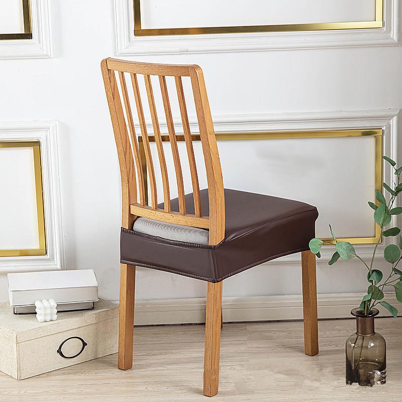 Square Shape Pu Leather Chair Cover Oil-Resistant Pu Leather Waterproof Seat Protectors Anti-Dirty Protection Removable