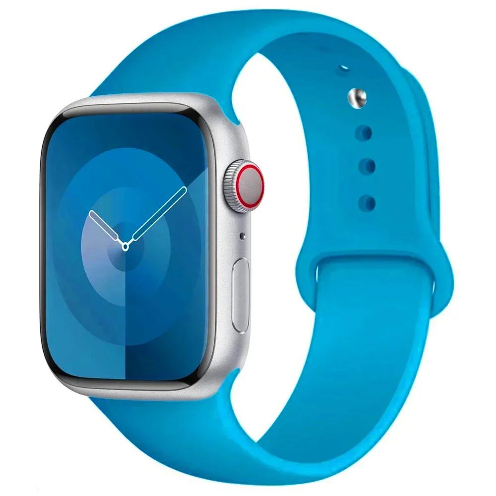 Silicone Sport Band For Apple Watch Strap49mm 44mm 45mm 40mm 41mm 42mm 38mm Bracelet Iwatch Series9 8 7 6 5 4 3SE Ultra 2 Correa
