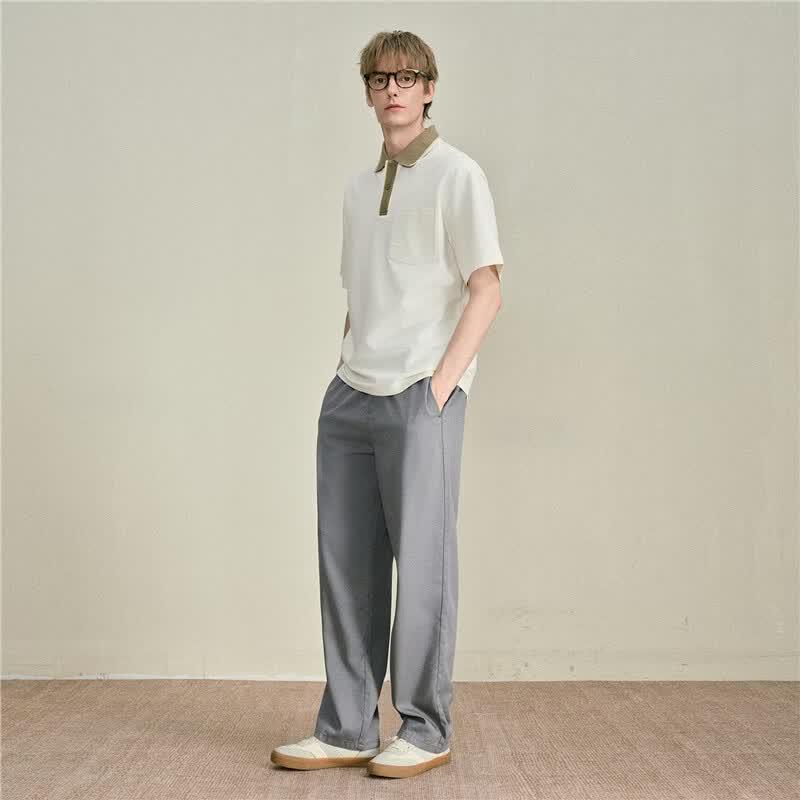 Giordano Men's Lyocell Blend Drawstring Straight Leg Casual Pants