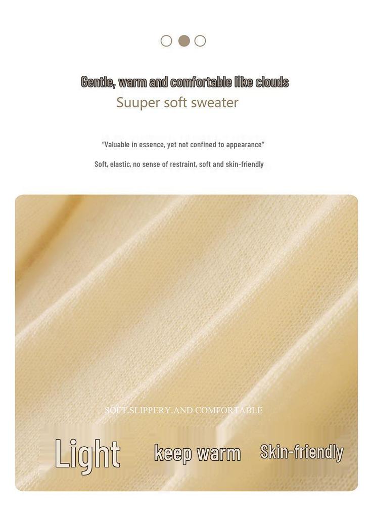 Women's 100% Wool V-Neck Lace Knit Pullover - Long Sleeve, Solid Color, Loose Fit Sweater for Autumn/Winter