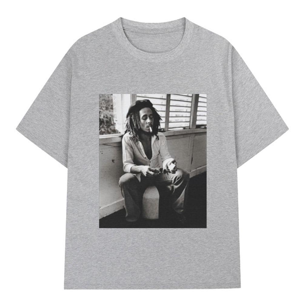 Reggae Music Originator Bob Marley T Shirt Men Vintage Gothic Tshirt Cotton Casual Oversized Short Sleeve Tshirts Streetwear S