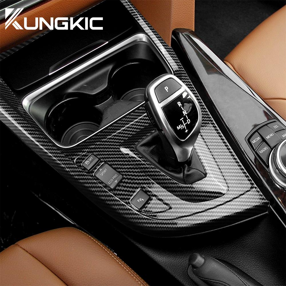 ABS Carbon Fiber Texture for BMW 3 4 Series 3GT F34 F30 F31 F32 F33 F36 2014 2018 320i Multimedia Panel Center Gear Shift Stick