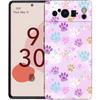 Phone Case For Google Pixel 6 7 8 9 Pro XL 8A 7A 6A Black Cover Soft Shell Dog Footprint Paw Cute