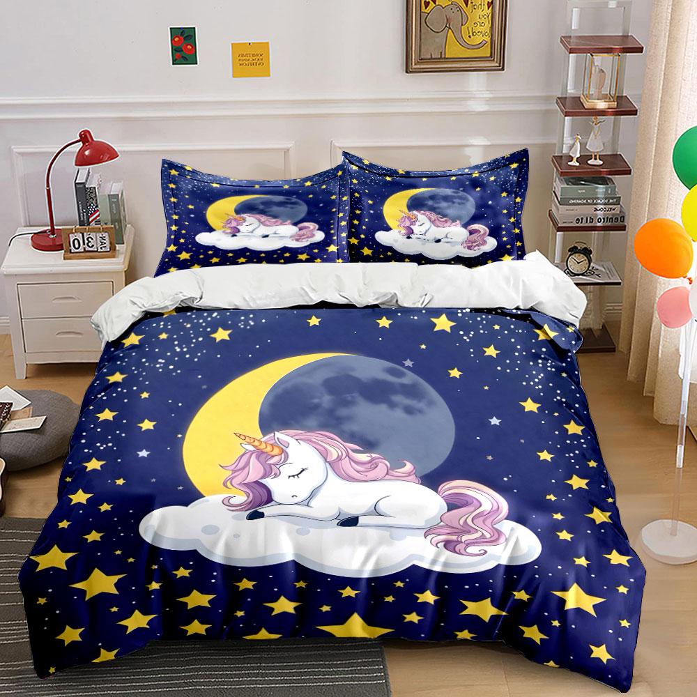 Unicorn Bedding Set For Kids Multiple Sizes Kid'S And Adults' Bedroom Exquisite 3Pc Bedding Set, Gift