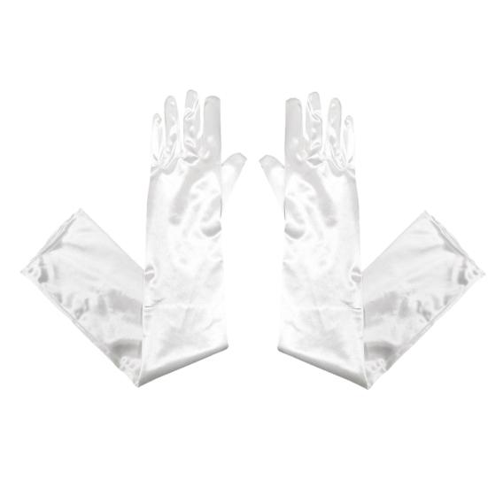 1 Pair Smooth Satin Long Gloves Silky Material Fancy Dress Gloves Wedding Dress Photography Accessories