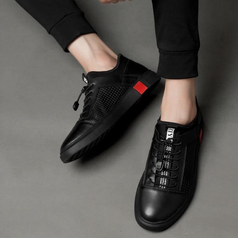 Men Genuine Leather Oxfords Shoes Luxury Brand Italian Style Male Footwear Shoes for Men Flat Lace-Up Shoes Man Big Size
