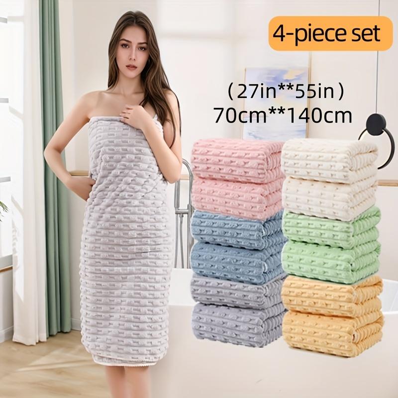 4-Pack Waffle Weave Super Soft Bath Towels, Ultra Absorbent Quick-Dry Microfiber Towels for Adults, Soft Textile & Travel Towels