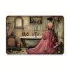 Vintage Bathroom Metal Tin Sign Woman Dressing Retro Wall Art Home Garage Decor