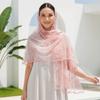 Lightweight Sheer Shawl Embroidered Summer Hijab Mesh Stole Floral Headwrap  Sun Protection