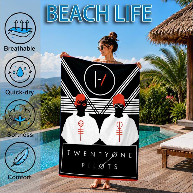 Twenty One Pilots Music Evolution Beach Towel, Microfiber Beach Towel, Perfect For Pool, Beach, Travel, Home Decor Beach Party Fan gifts