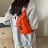 Versatile Canvas Crossbody Bag  Monochromatic  Casual Chest Bag  Waist with Zipper  Soft  Multifunctional  Fashionable  New Product