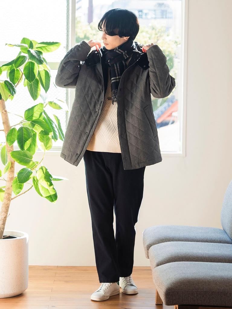 Beams Heart Quilted Down Hoodie Stand 42190015286 Men's Coat, Gray, XL,