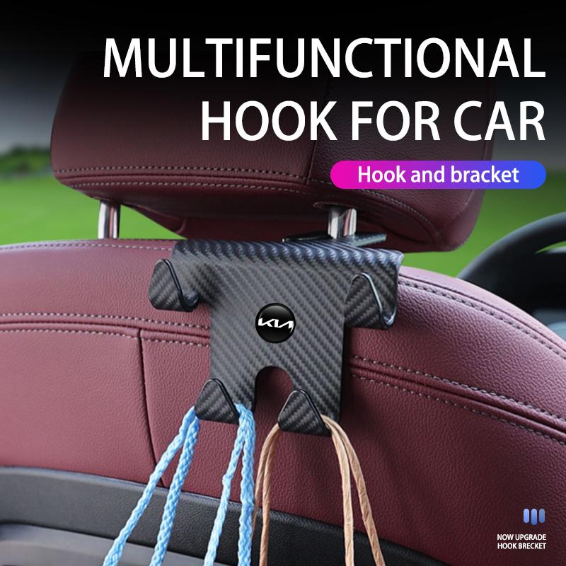 ABF3 Four Head Car Hook Seat Back Hanging Hook Headrest Hanger For KIA Cerato Soul Venga Forte Spectra Sedona Niro Cadenza
