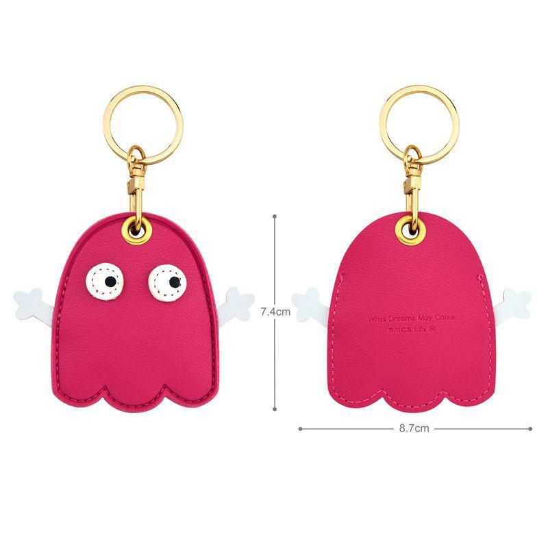 Bamen Bug Club Cartoon Access Control Card Leather Case Keychain Creative Cute Girl Key Pendant Bag Hanging Personalized Gifts