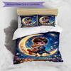 3PC Custom Name Moonlit Fantasy Adventure Bedding Set Duvet Cover Closure Includes 1 Duvet Cover & 2 Pillowcases for Bedroom