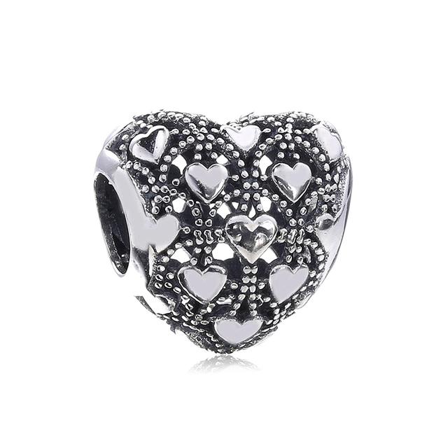 

2 шт./лот, высокое качество, серебряный цвет, подвески в виде сердца с любовью, бусины, подходят оригинальные брендовые браслеты, ожерелья для женщин, изготовление ювелирных изделий своими руками 2pcs