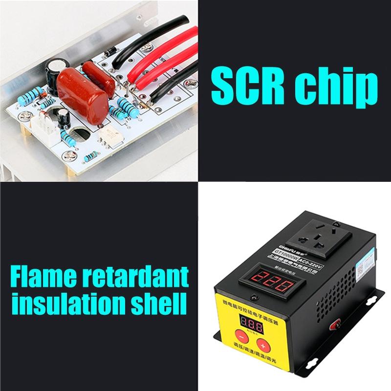 10000W SCR Electronic Voltage Regulator Adjust Temperature Speed LED Display Controller Dimming Dimmer Thermostat 220V