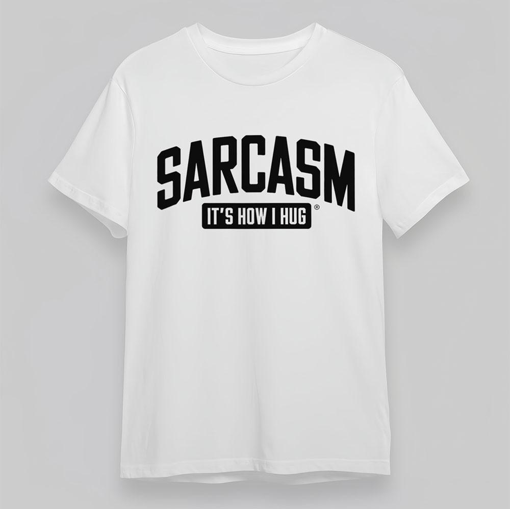 

Men s Comfy T-Shirt Sarcasm Its How I Hug Print Tee Short Oversize Cotton White XL