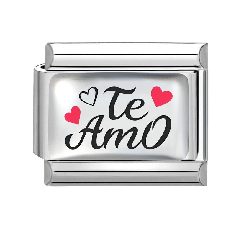 Wholesale Sweet Romantic Letter Series I Love You Link Fit 9mm Stainless Steel Bracelet Women Making DIY Heart Charm Jewelry