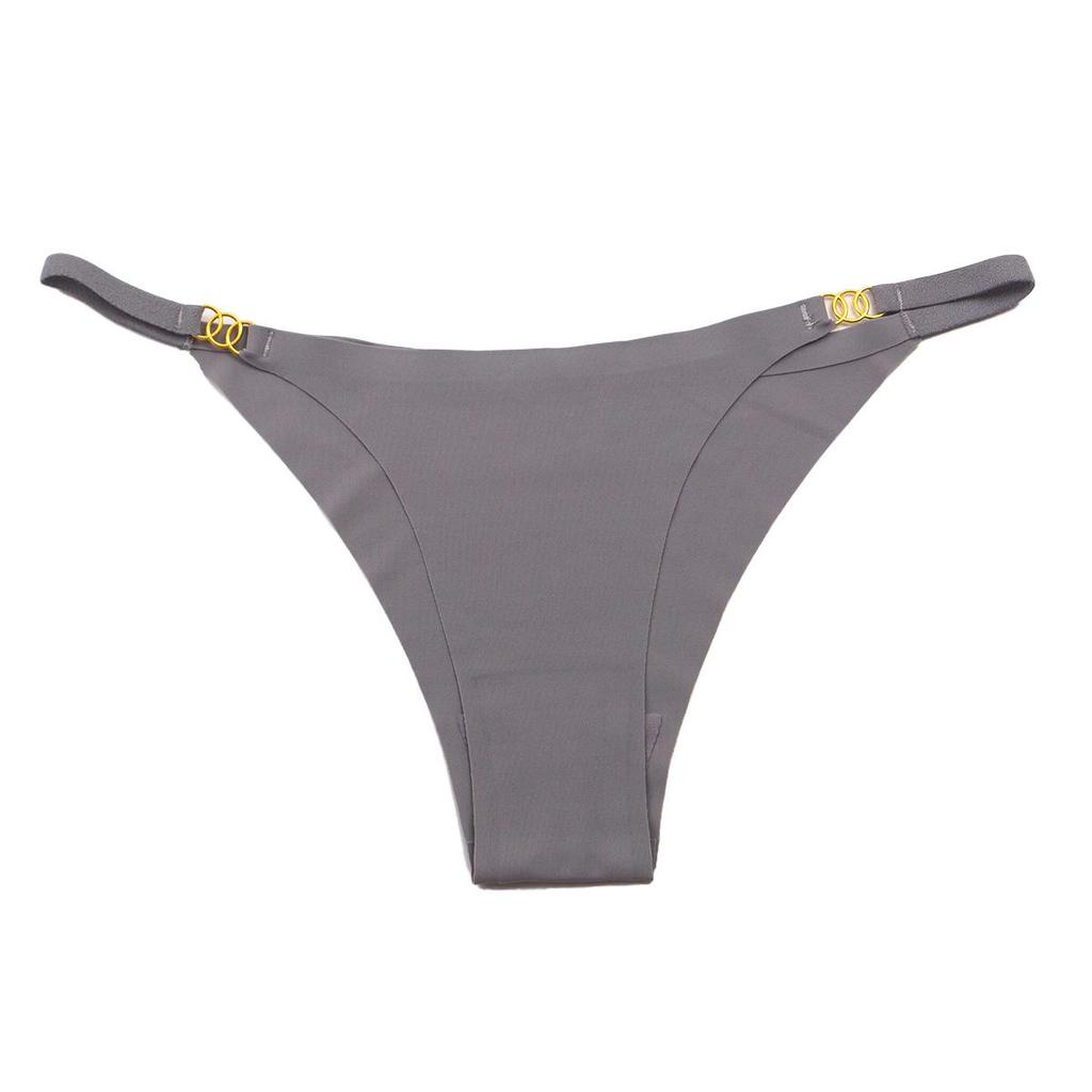 Sexy Ice Silk Low-Waist Women's Breathable Triangle Panties with Thin Straps