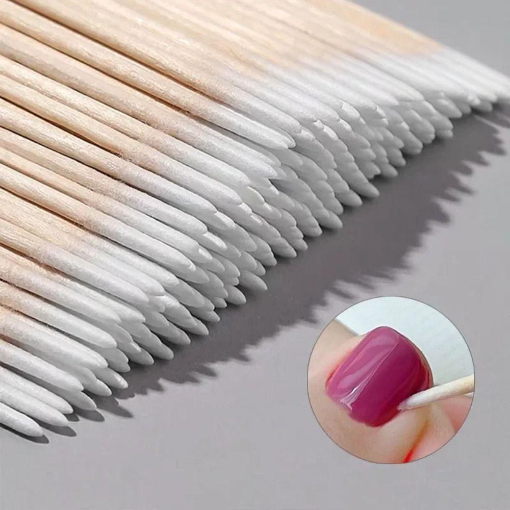 100Pcs Hypoallergenic Double-Tipped Cotton Buds  Eyelash Extension Glue Removing Tools