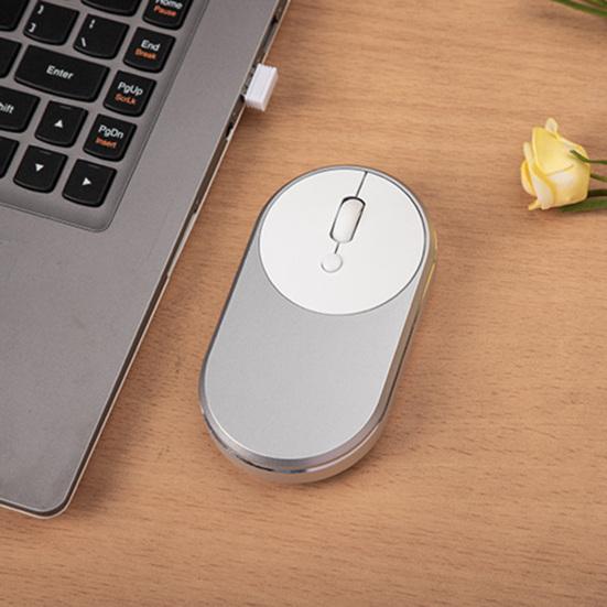 M1 Wireless Mouse Aluminum Alloy Frame Ultra-thin Mini 2.4GHz Rechargeable Silent Mouse