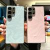 Plating Soft Bumper Quicksand Textured Leather Case For Samsung Galaxy S25 Ultra S24 Plus S23 Camera Protection Silicone Cover