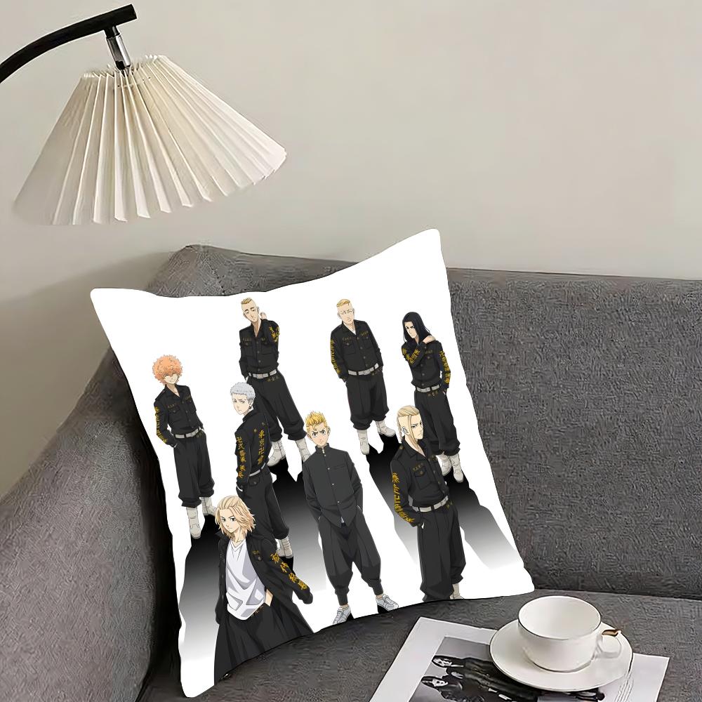 TTokyo RevengerR Anime Cushion Cover Pillowcase Ultra Soft Skin Friendly Fabric Cloud Like Comfort Concealed Zipper