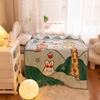 Dinosaur Pattern Cartoon Flannel Blankets Coral Velvet Bed Blanket Throw Blanket  Office