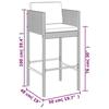 VidaXL 7-piece Garden Bar Set with Black Poly Rattan Cushions, Bar Table Set, Bar Table and Chair, 3200651