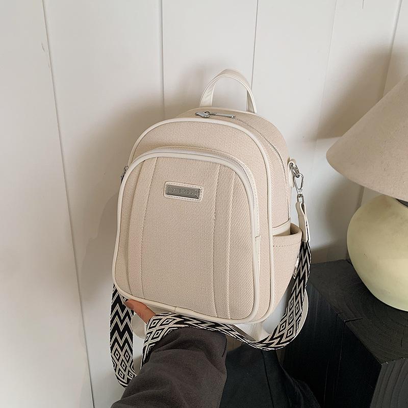 Premium sense backpack women's new casual simple shoulder messenger bag multi-functional travel small backpack