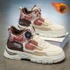 Men's Shoes Winter Waterproof, Wear-resistant and Non-slip Thick-soled Casual Thickened Velvet Shoes Rotating Button Martin Boots
