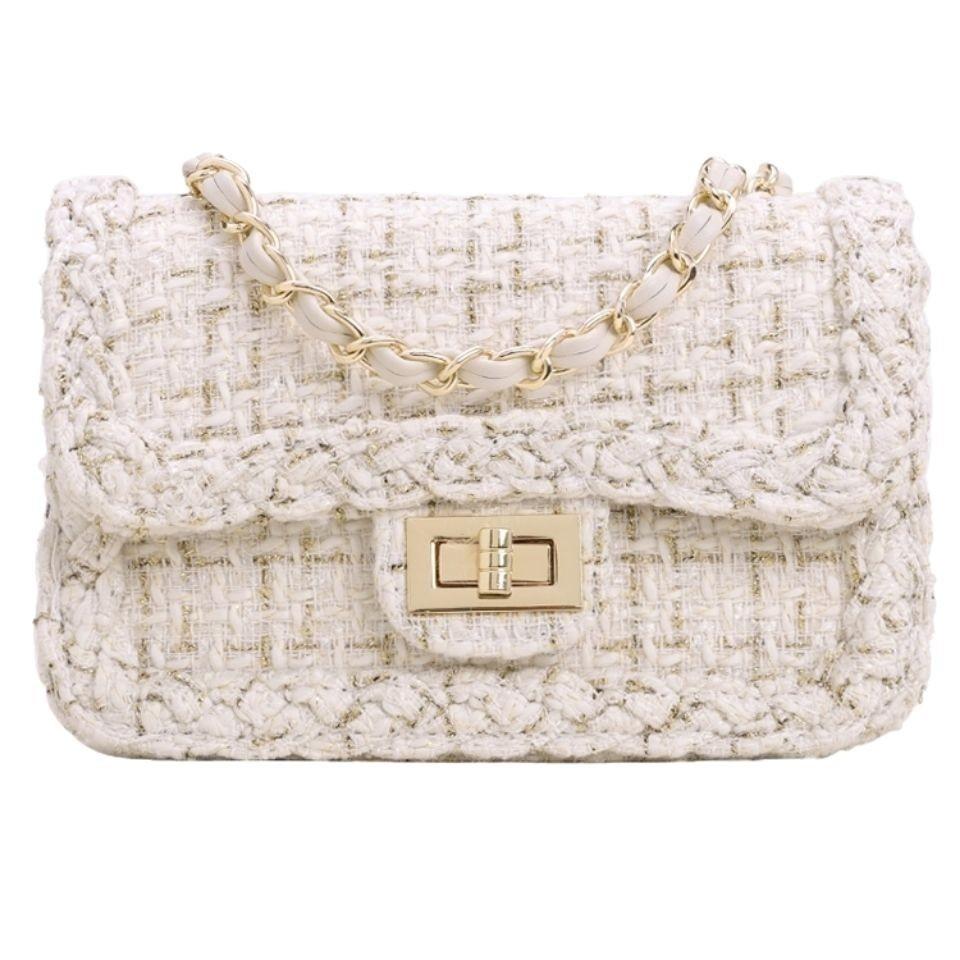 New Women's Underarm Bag Small Style Woolen Chain Bag Niche High-end Fashion Single Shoulder Crossbody Small Square Bag