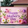 Happy Mother's Day Floral Party Banner,Backdrop with Text Decorative Elements for Home Wall and Photo Decor,Party Backdrop,Mothers Day Decor