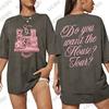 Sabrina Carpenter House Tour 2026 Maglietta in Cotone Grafica da Donna Estiva Nuova Manica Corta Magliette Casual Oversize Unisex