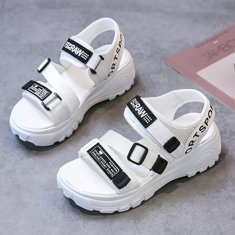 

Fashion Chunky Platform Sports Sandals Women Wedges Height Increasing Shoes Woman 2025 Summer Thick Bottom Hook Loop Sandalias Plus Size 35