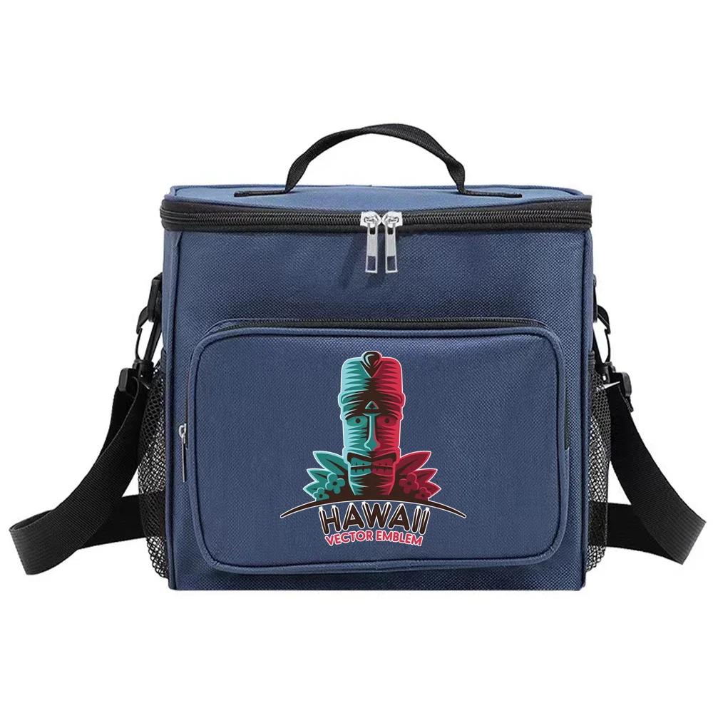 Student Storage Boxes Cooler Shoulder Lunch Bags Thermal Organizer Handbag Outdoor Camping Portable LunchBox Sculpture Printing